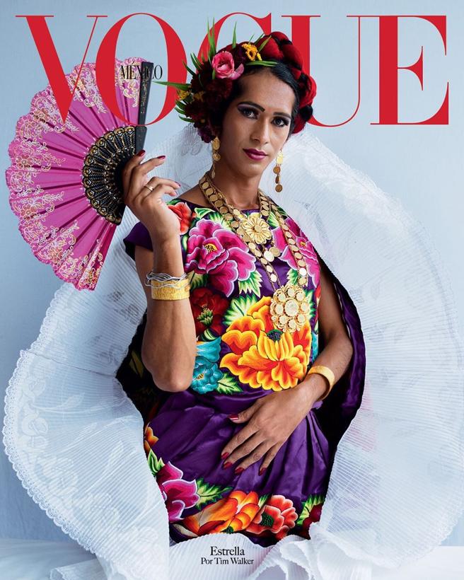 Estrella, muxe de Juchitán, protagoniza la portada de Vogue(Instagram @Voguemexico)